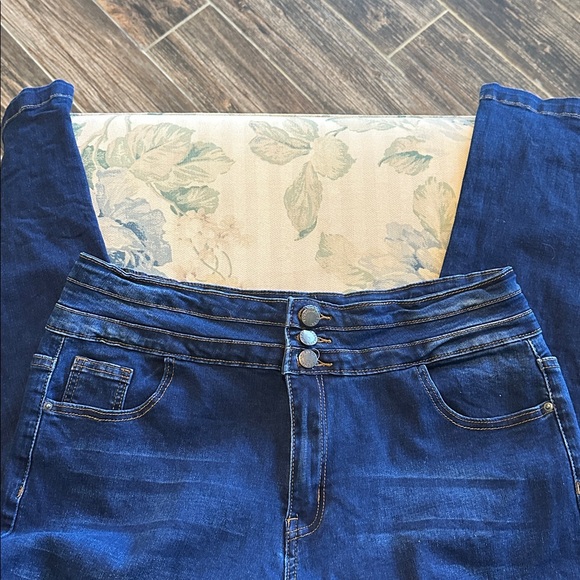 Women's Blue Stretchy Wide-Leg Jeans VGUC Sz XL - Picture 5 of 7